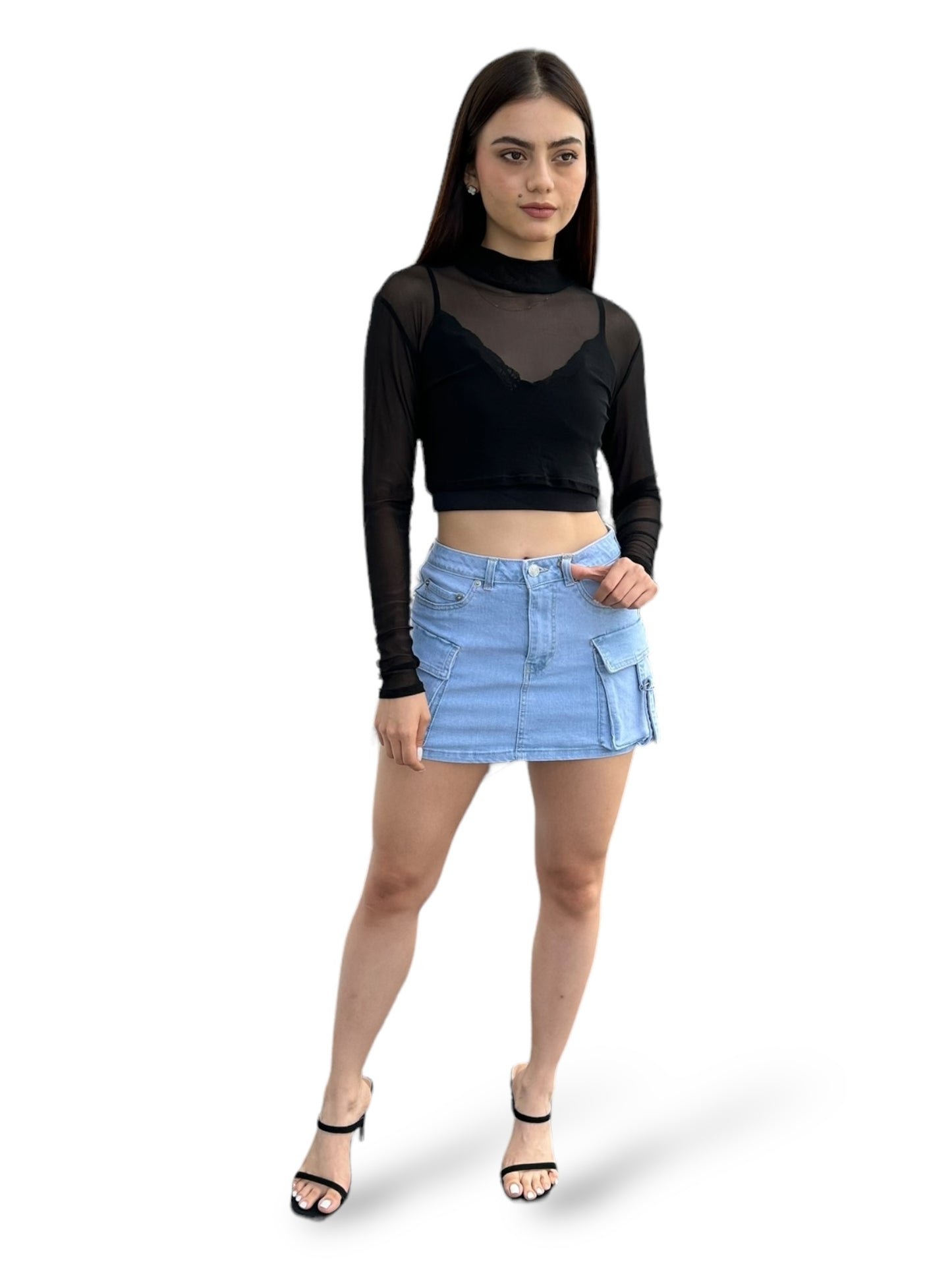 BLUSA MESH MANGA LARGA