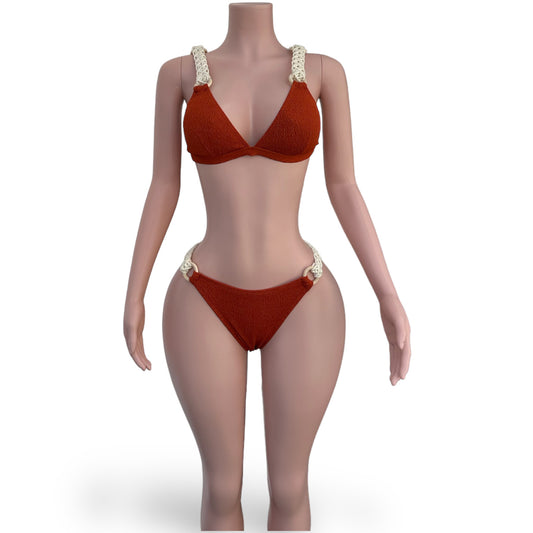 BIKINI LADRILLO TIRANTES TEJIDOS