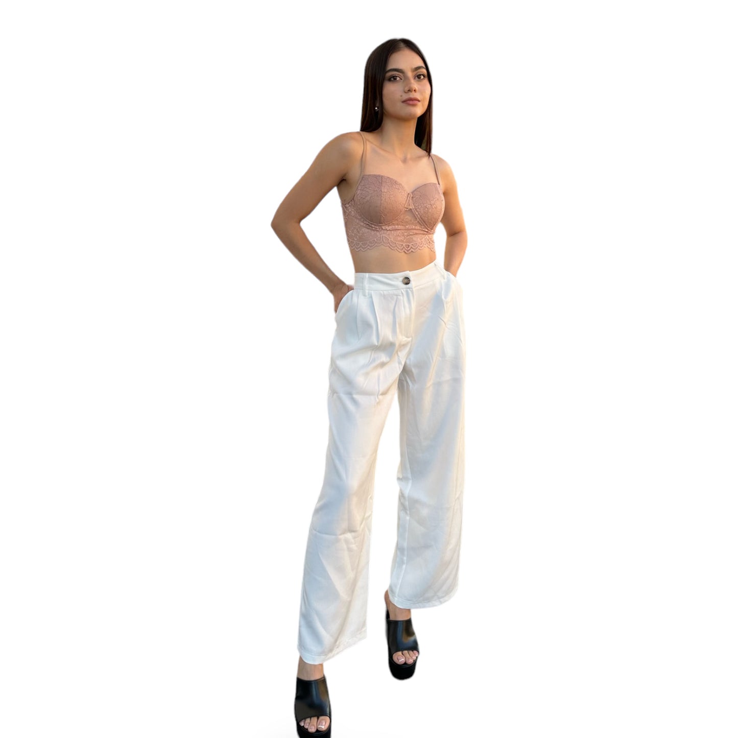 PANTALON DE VESTIR BLANCO