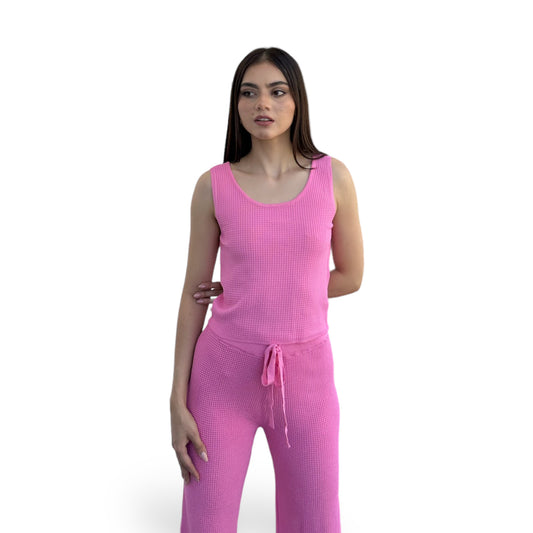 SET CANALÉ BLUSA SIN MANGAS ROSA