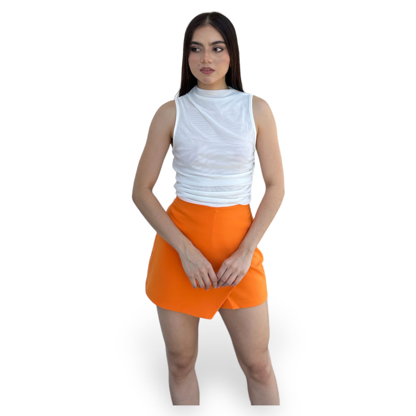 SHORT FALDA NARANJA