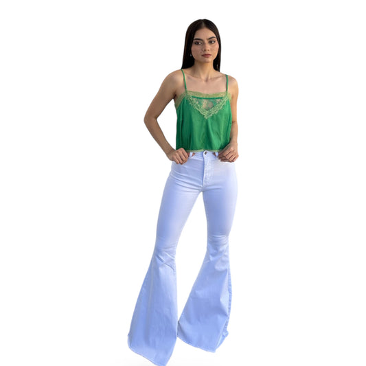 PANTALON CAMPANA BLANCO