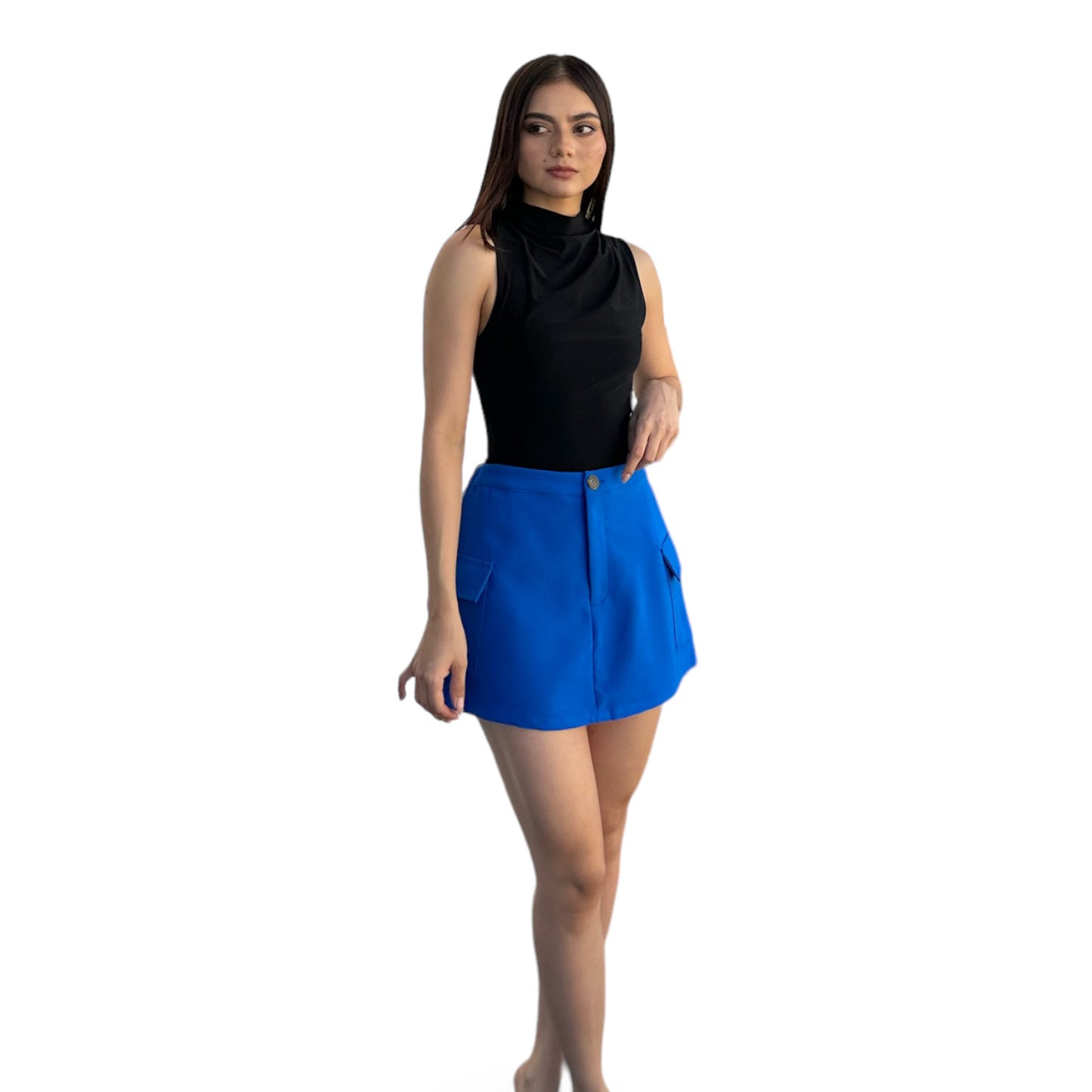 SHORT FALDA CARGO AZUL REY