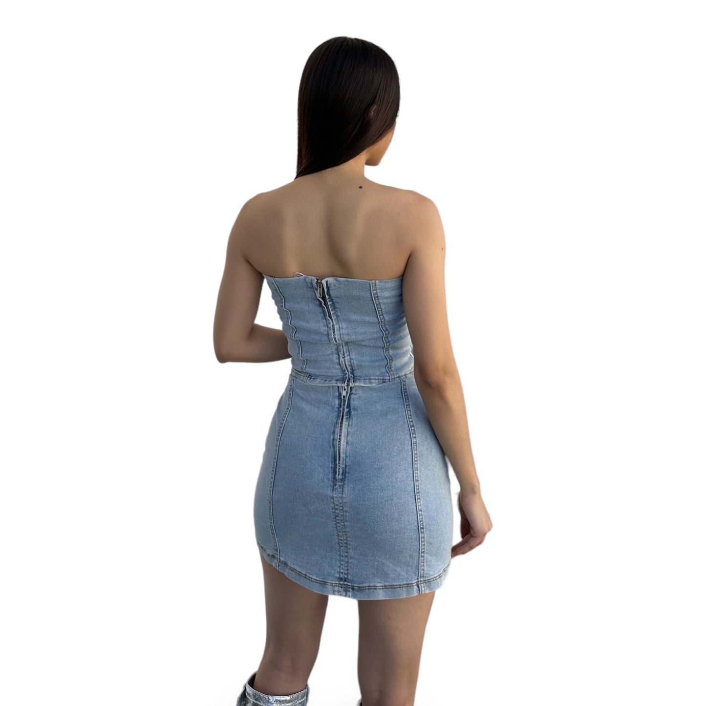 SET DENIM TOP-FALDA