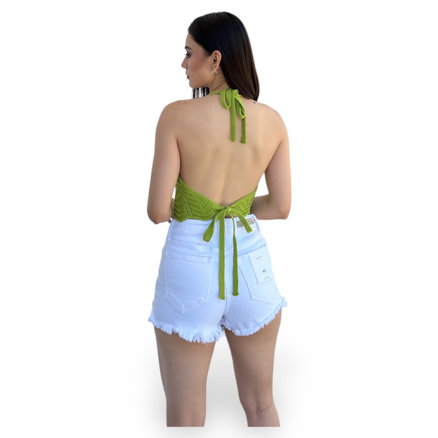 TOP HALTER TEJIDO VERDE