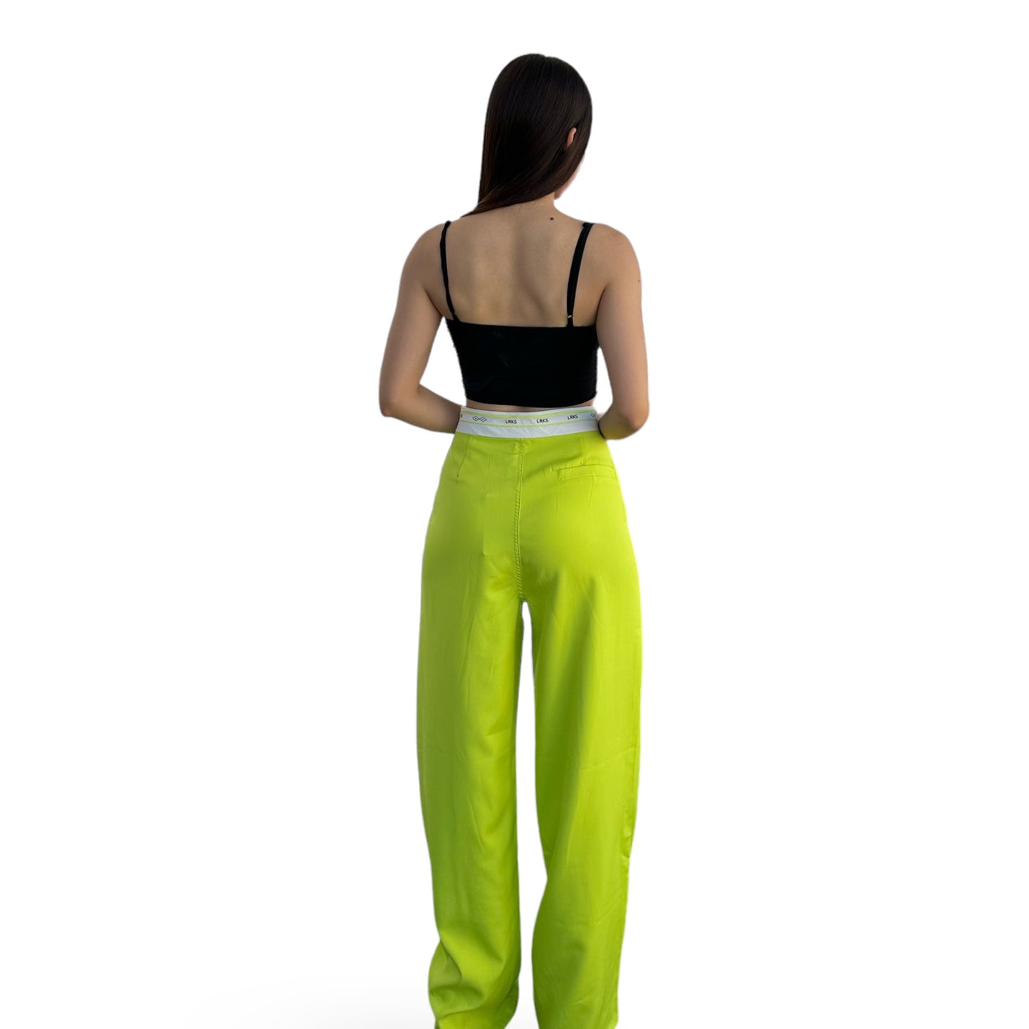 PANTALON LIME CON DETALLE EN CINTURA