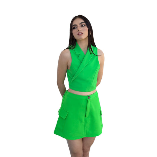 SHORT FALDA CARGO VERDE